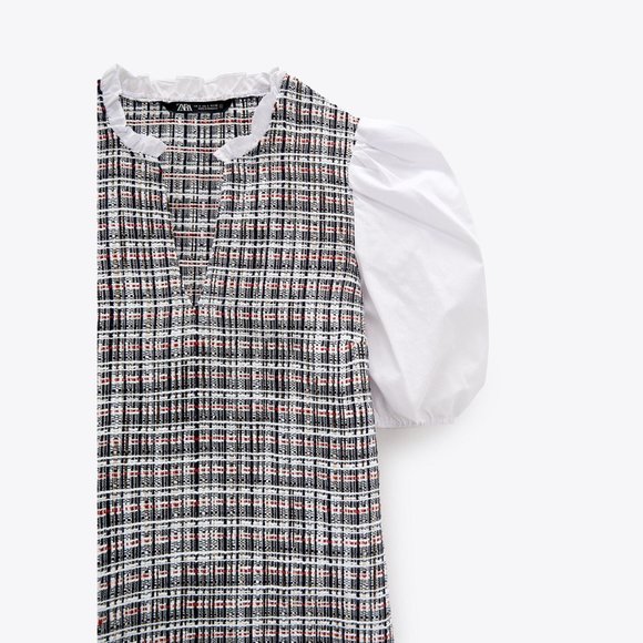 LAST ONE!!! ZARA Dress with Contrasting Balloon Sleeves - Picture 10 of 12